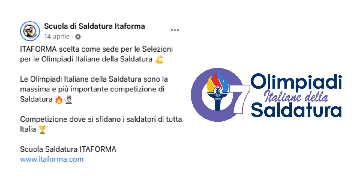 ITAFORMA - Corsi di Saldatura Metalmeccanica | Itaforma Olimpiadi della saldatura | Scuola ItaForma | Corso Saldatura