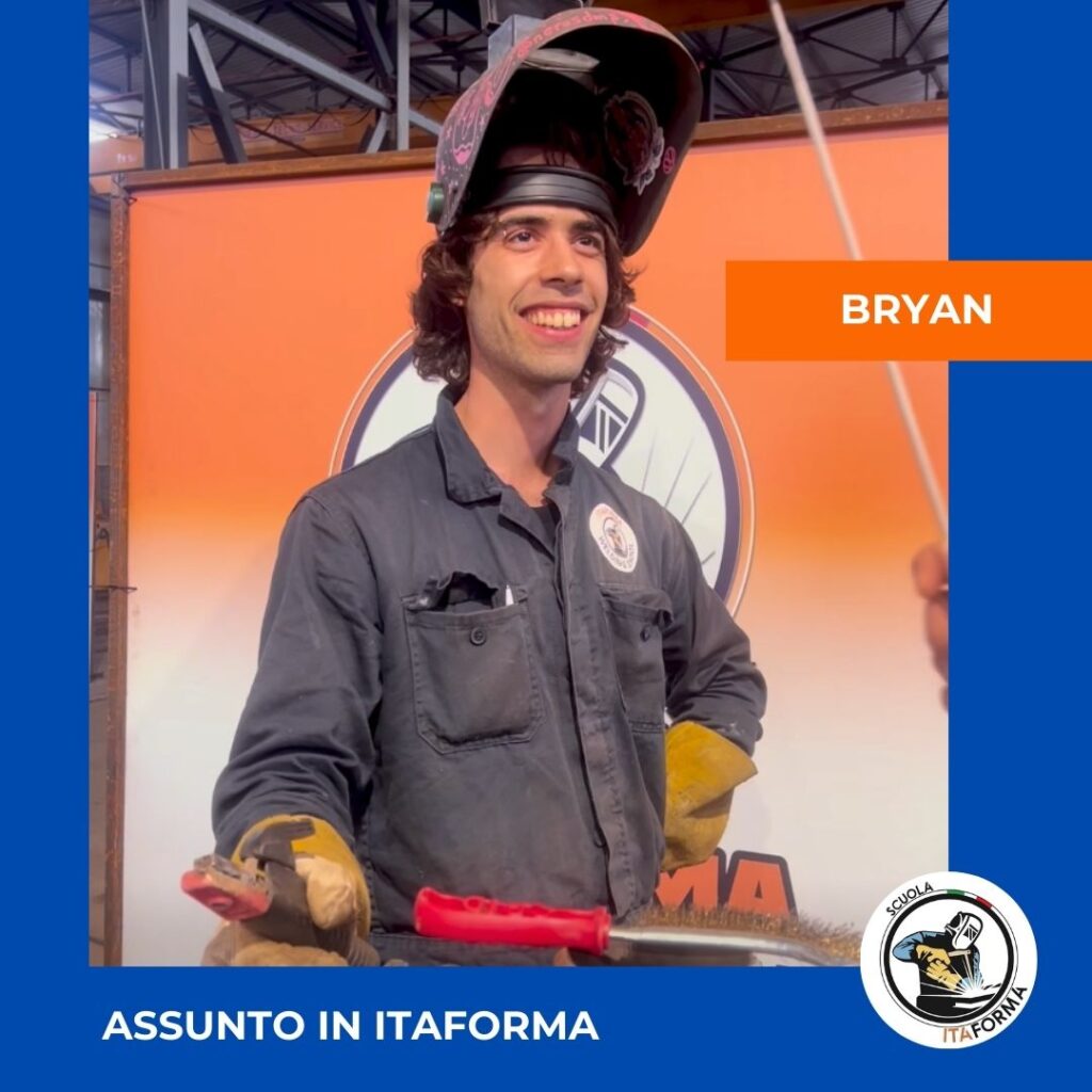 ITAFORMA - Corsi di Saldatura Metalmeccanica | Bryan Saldatori assunti Itaforma | Scuola ItaForma | Corso Saldatura